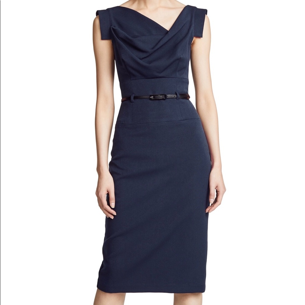 Black Halo Jackie O Belted Dress